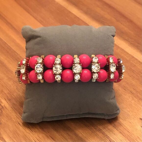 J.Crew | Beaded Rhinestone Stretch Bracelet | 2” Inner Diameter - Picture 2 of 4
